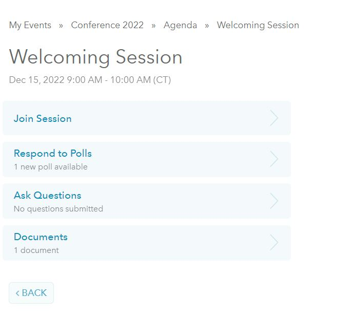 Attendee Portal Session Engagement