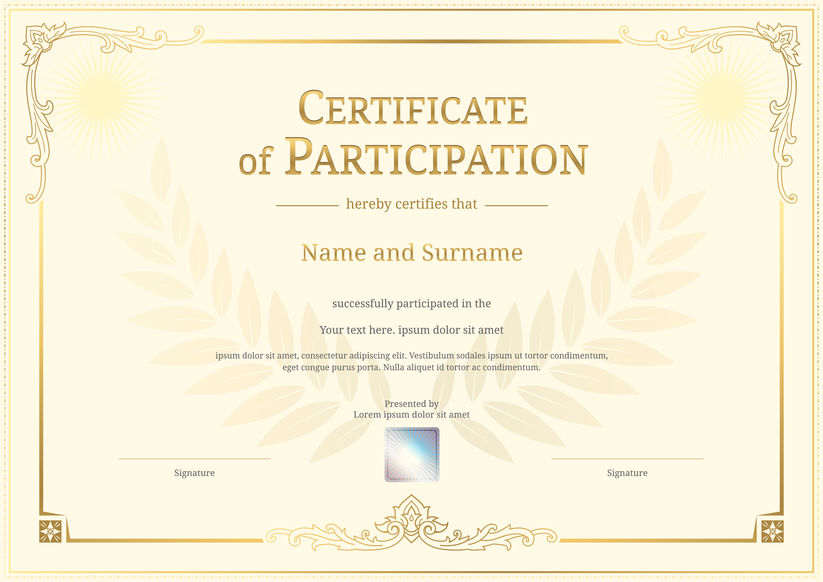 Event Survey Certificate